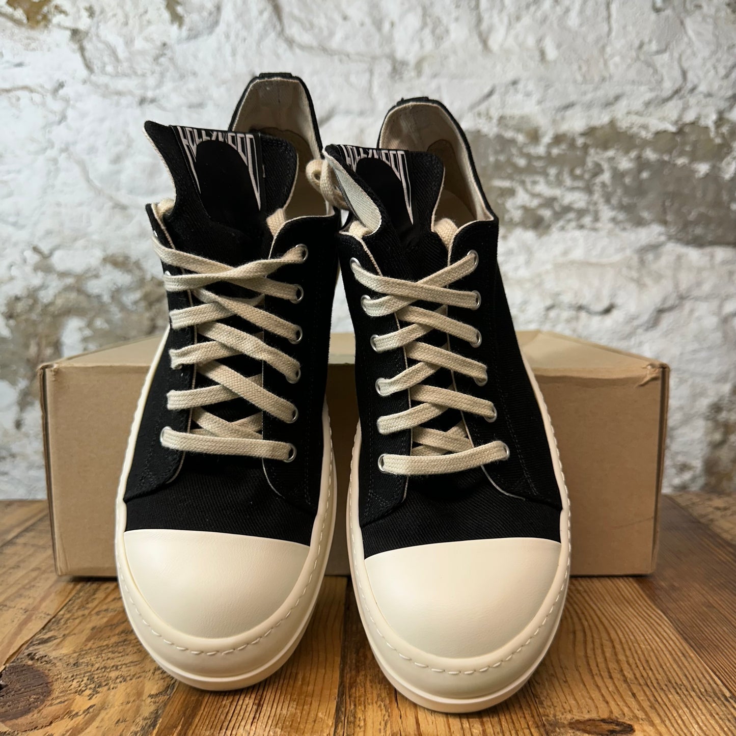 Rick Owens Hollywood Black Milk Sneaker Sz 8 (41)
