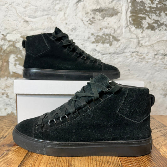 Balenciaga High Triple Black Suede Arena Sneaker Sz 8 (41)