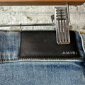 Amiri Purple Suede Core Logo Blue Denim Jeans Sz 32