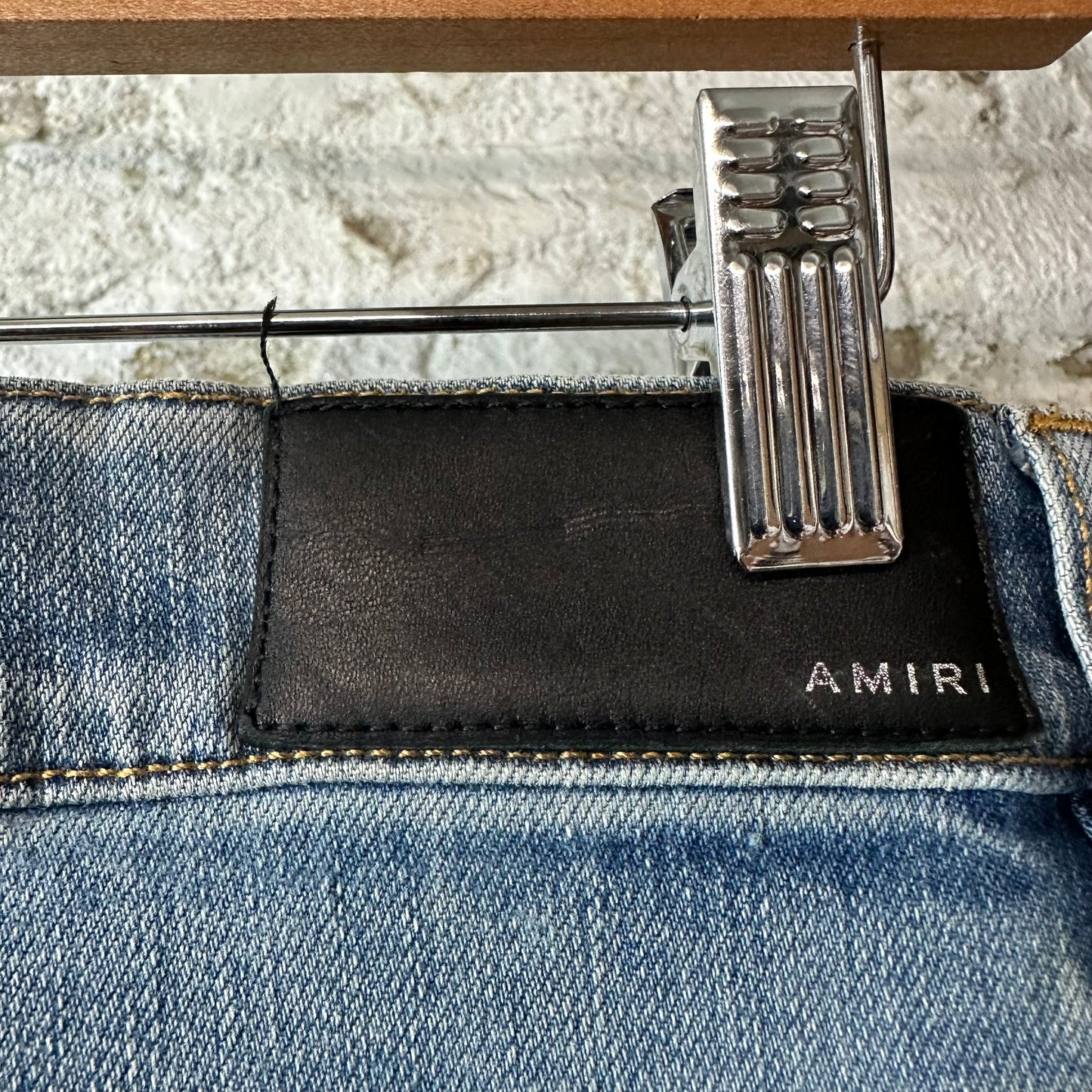 Amiri Purple Suede Core Logo Blue Denim Jeans Sz 32