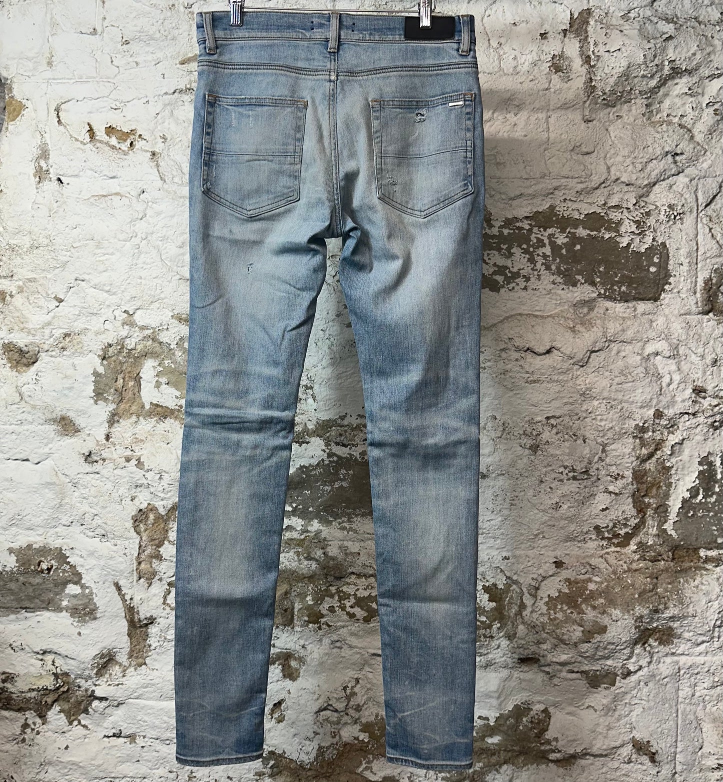 Amiri MX1 Marble Patch Blue Denim Jeans Sz 30