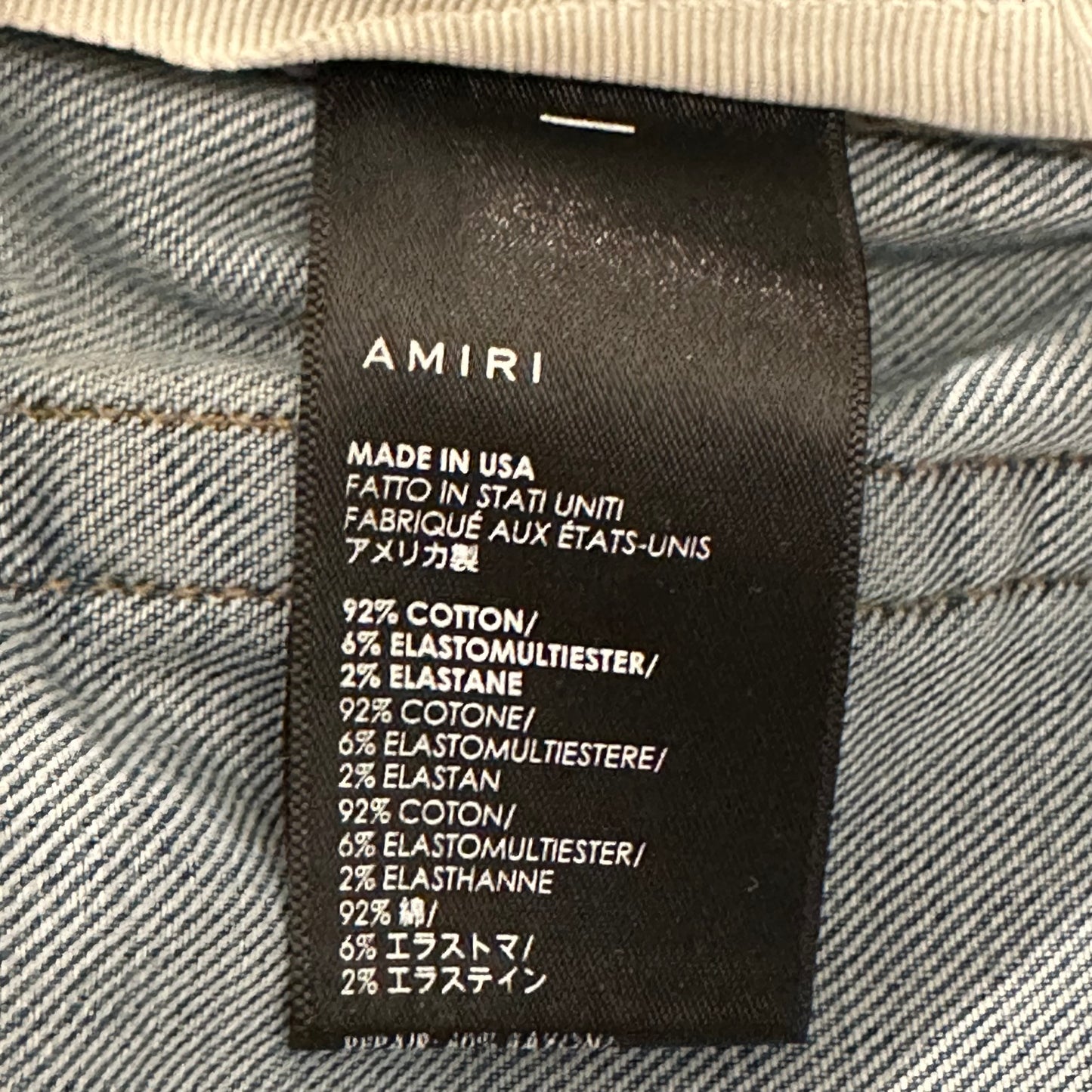 Amiri MX2 Brown Paisley Blue Denim Jeans Sz 36