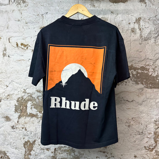Rhude Orange Mountain T-shirt Black Sz XS
