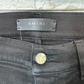 Amiri Black Core Logo Black Waxed Denim Jeans Sz 30