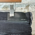 Amiri MX1 Beige Leather Black Denim Jeans Sz 33