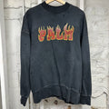 Palm Angels Flames Black Crewneck Sz M