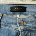 Amiri MX1 Cream Suede Blue Denim Jeans Sz 29