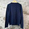 Louis Vuitton Drop Needle Monogram Crewneck Navy Sz XL