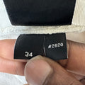 Amiri MX1 White Leather White Denim Jeans Sz 34