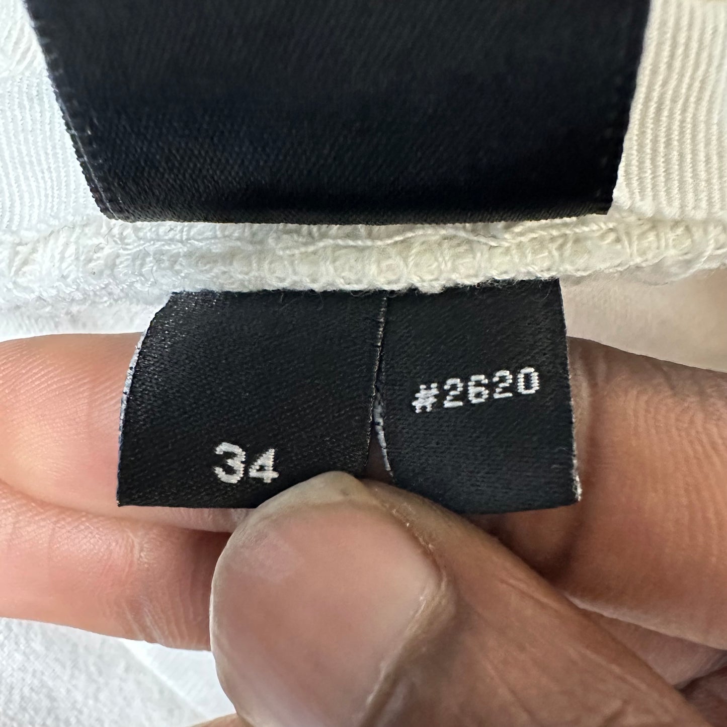 Amiri MX1 White Leather White Denim Jeans Sz 34
