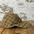 Gucci Brown Circle Logo Monogram Hat Sz M