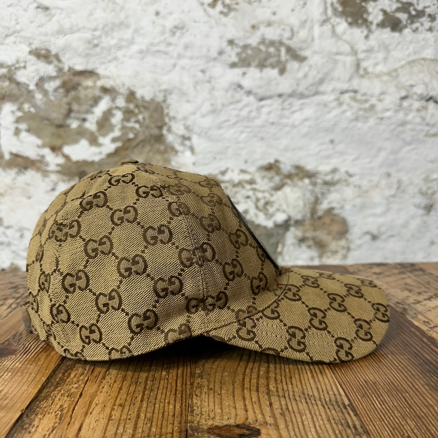 Gucci Brown Circle Logo Monogram Hat Sz M