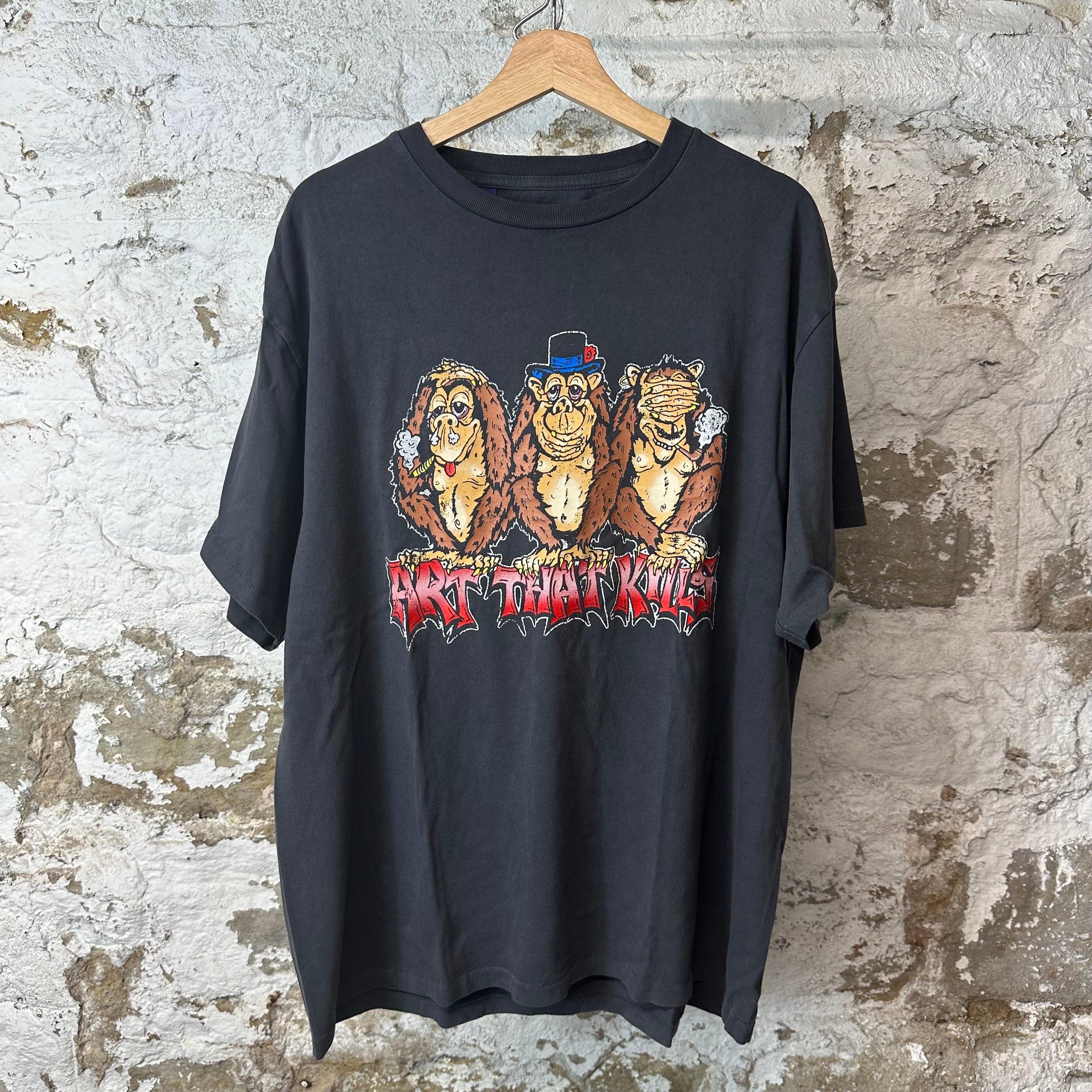 Gallery Department See No Evil Washed Black T-Shirt Sz L DS