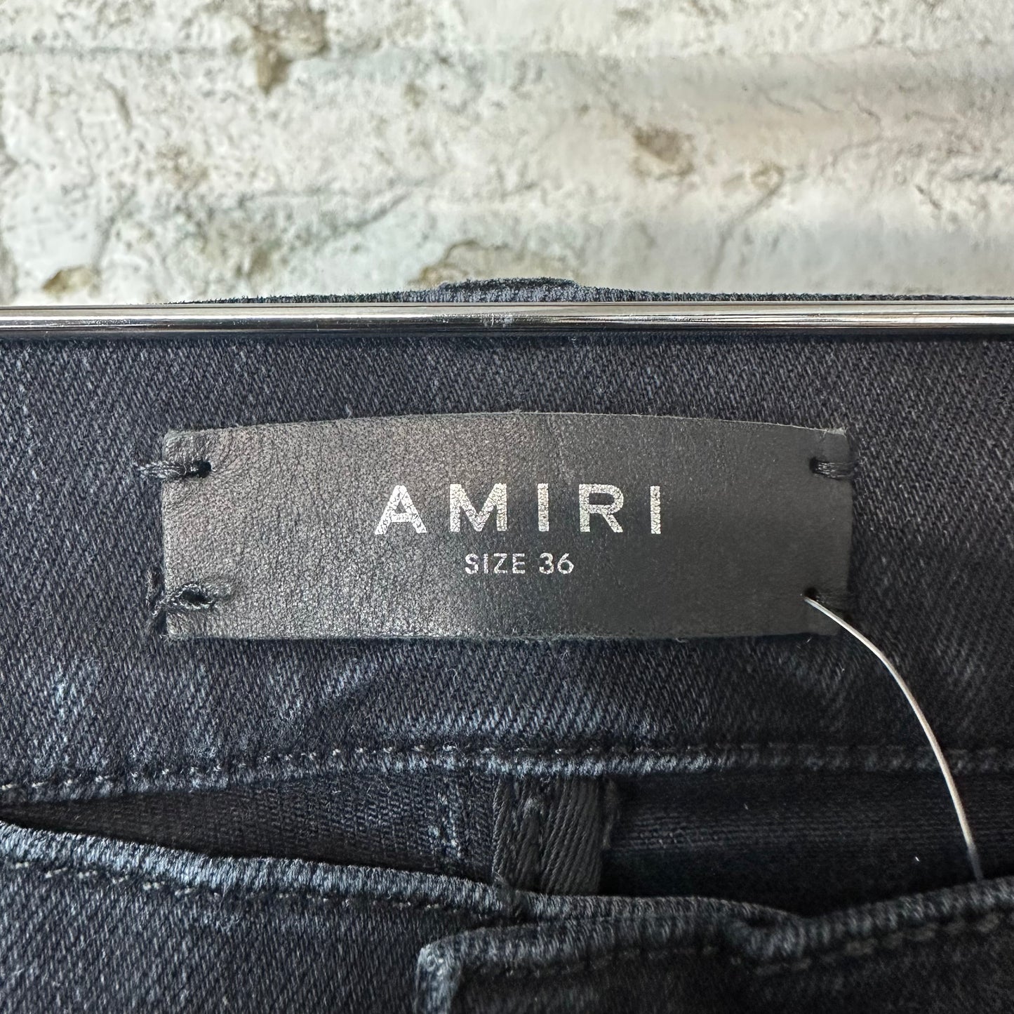 Amiri MX1 Brown Plaid Flannel Black Denim Jeans Sz 36