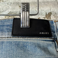 Amiri Black Brown Paisley Flame Blue Denim Jeans Sz 34