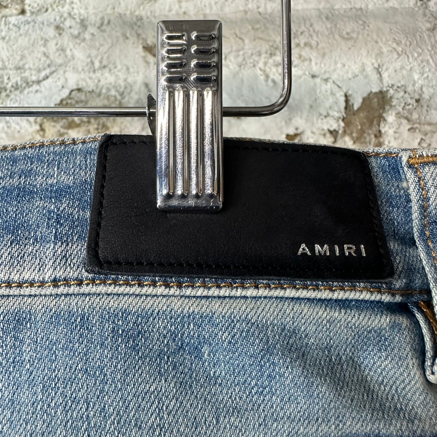 Amiri Black Brown Paisley Flame Blue Denim Jeans Sz 34