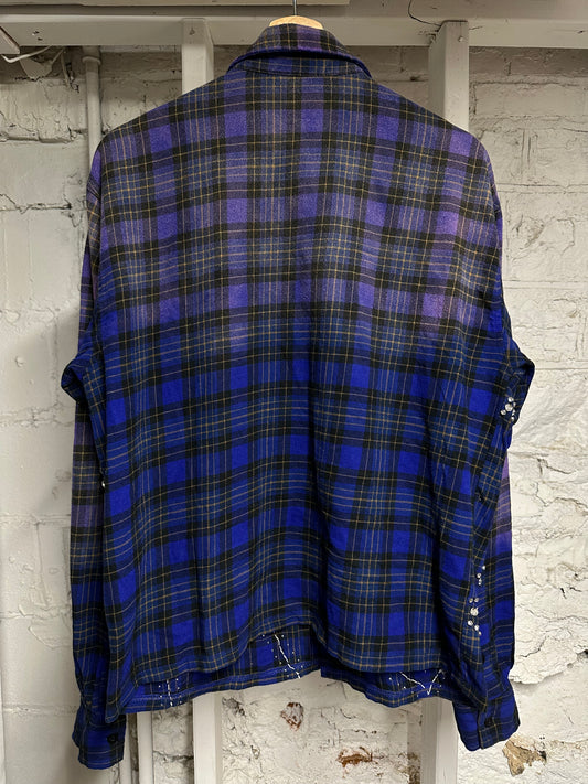 Vale Rhinestones Blue Flannel Sz S