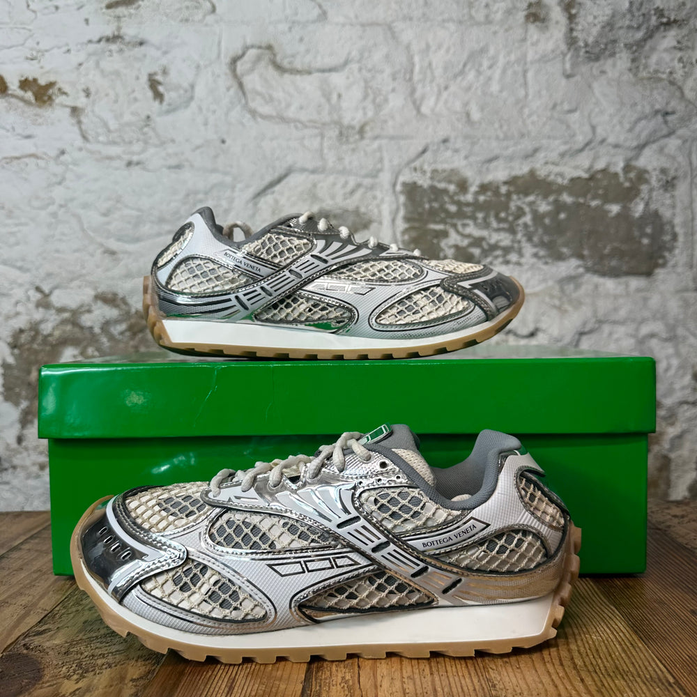 Bottega Veneta Silver White Orbit Sneaker Sz 8 (41)