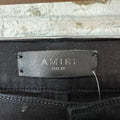 Amiri Black Leather Stagger Black Waxed Denim Jeans Sz 29