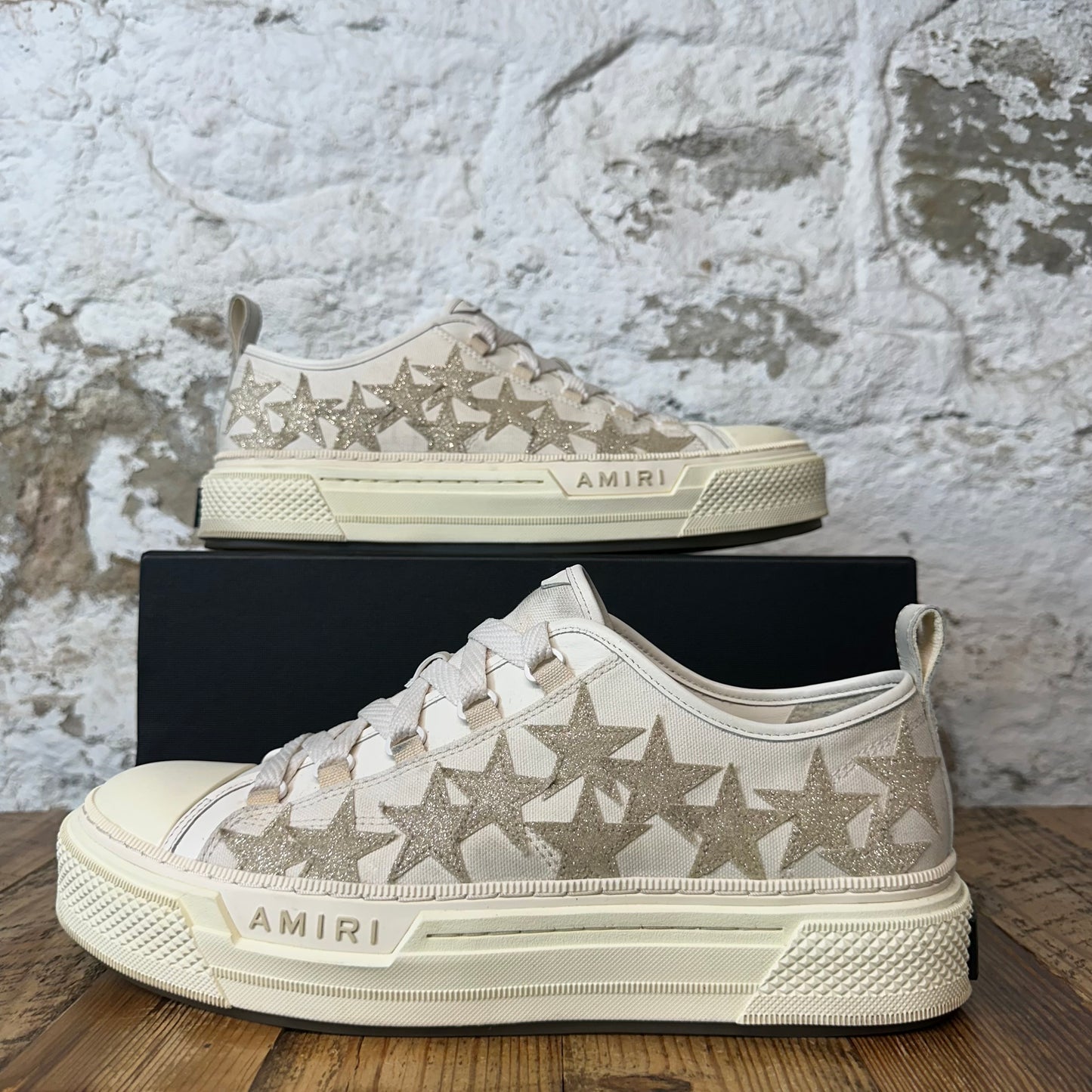 Amiri Beige Glitter Star Cream Sneaker Sz 12 (45)