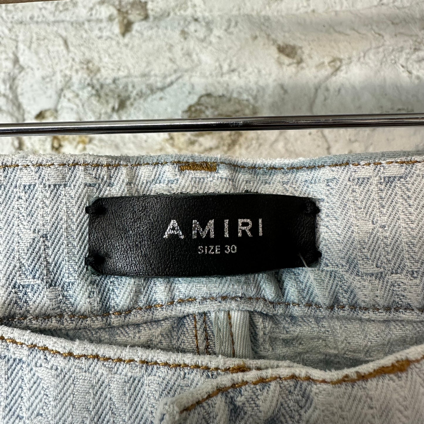 Amiri Jacquard Double Knee Carpenter Blue Denim Sz 30