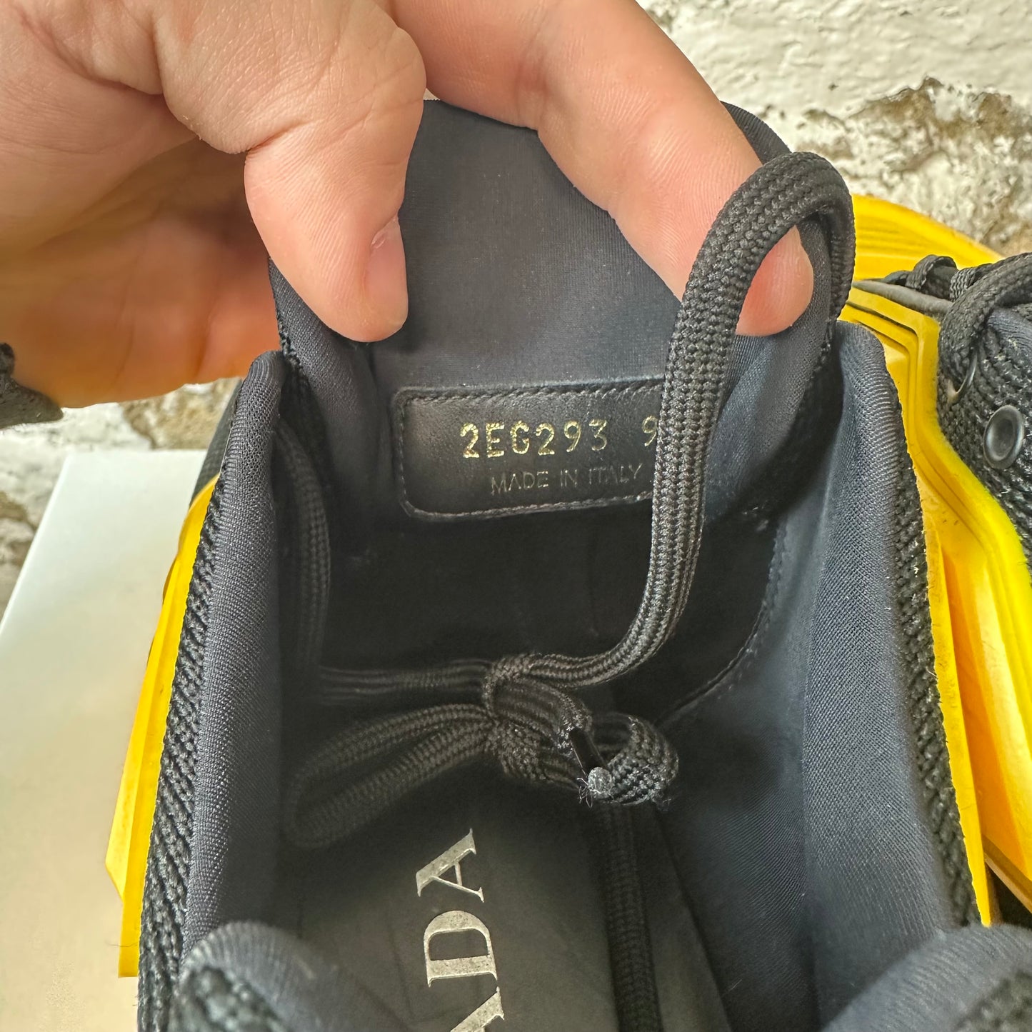 Prada Cloudbust Thunder Black Yellow Sneaker Sz 9 No Box