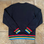 Bape College Rainbow Rib Crewneck Black Sz L DS