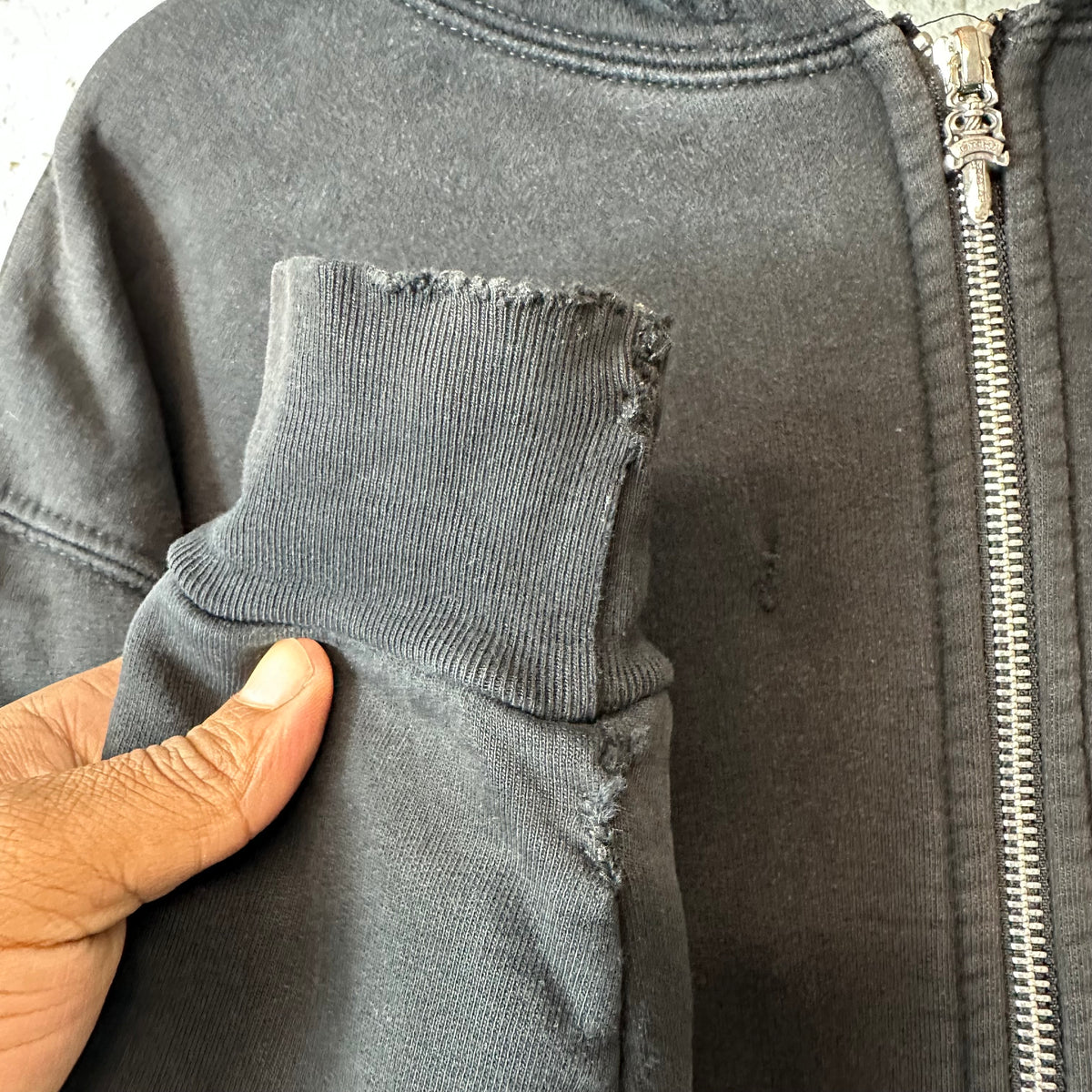 Chrome Hearts Aspen Black Thermal Zip Up Hoodie Sz S (Flawed)