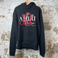 Amiri Red Snake Spellout Black Hoodie Sz M