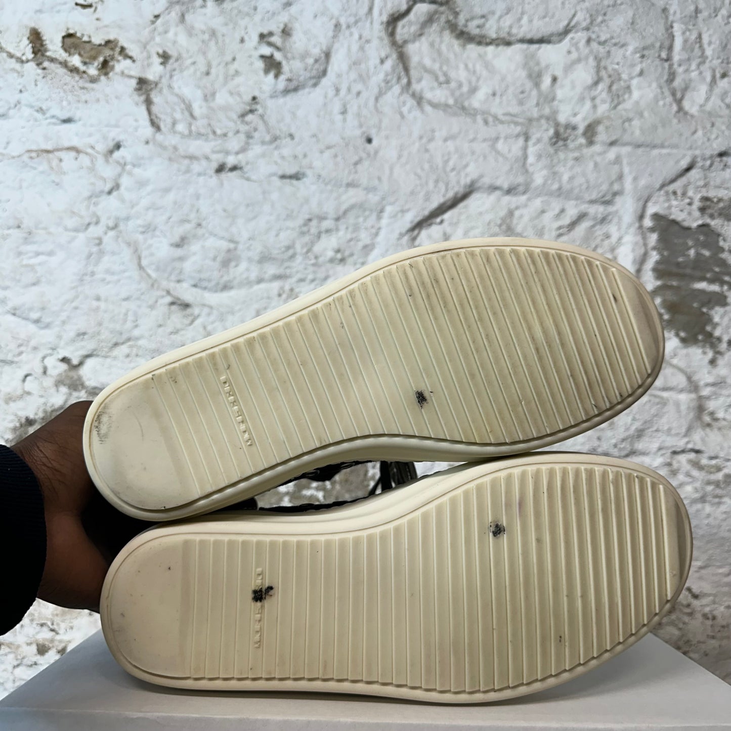 Rick Owens High Hexa Lace Black Milk Sneaker Sz 9 (42)