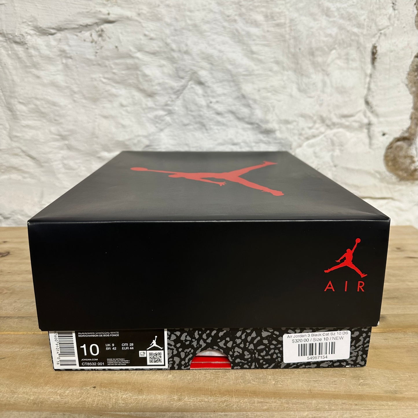 Air Jordan 3 Black Cat Sz 10 DS