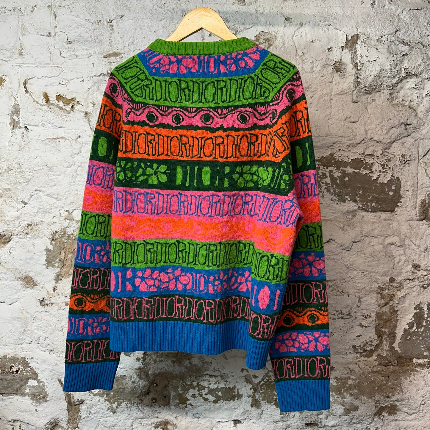Christian Dior Stussy Multicolor Striped Wool Sweater Sz 3XL (XL) DS