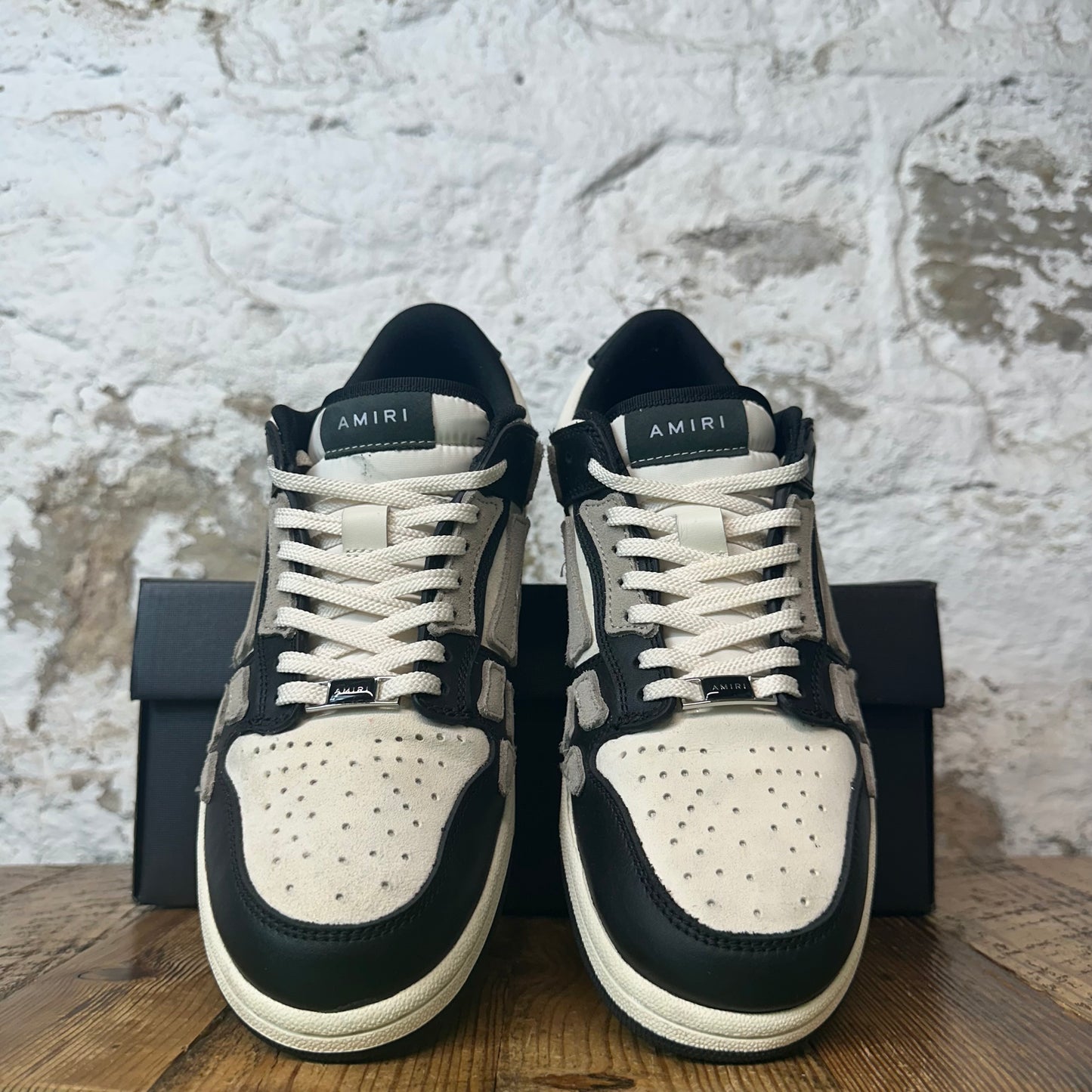 Amiri Grey Skeleton Black Cream Suede Sneaker Sz 9 (42)