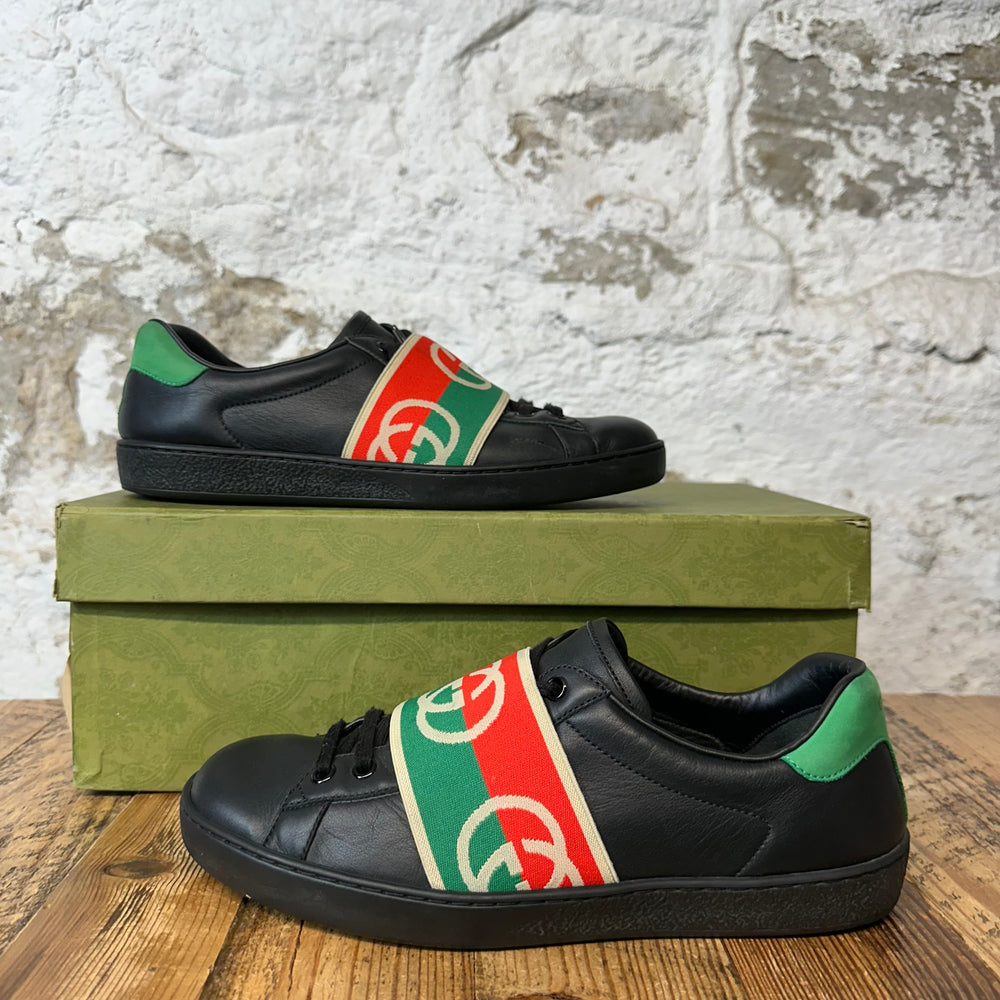 Gucci Red Green Banded Black Ace Sneaker Sz 6