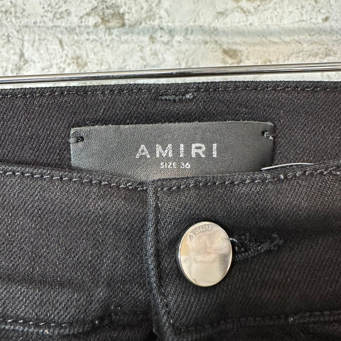 Amiri Red Tie Dye Core Logo Black Denim Jeans Sz 36