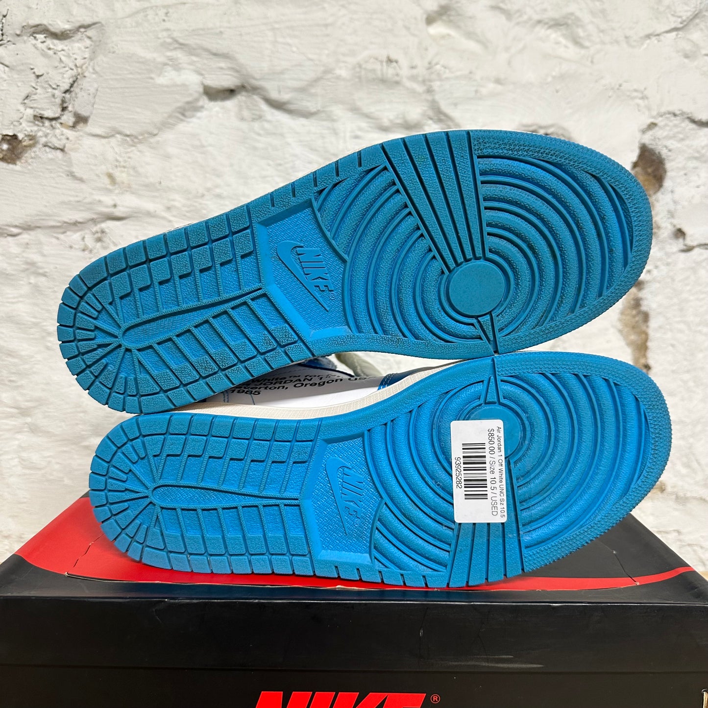 Air Jordan 1 High Off-White University Blue Sz 10.5