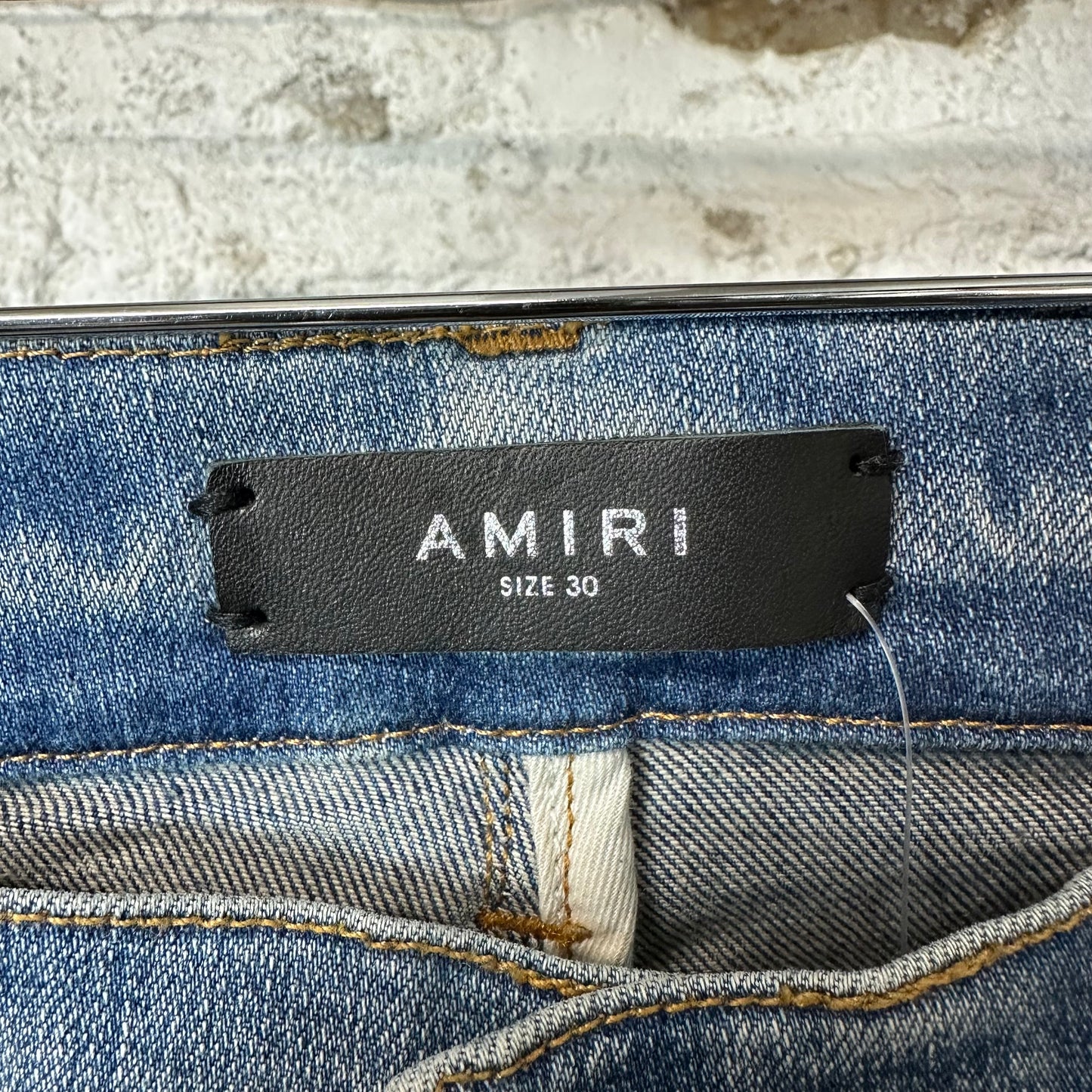 Amiri Camo Bones Blue Denim Jeans Sz 30