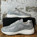 Prada Americas Cup Grey Patent White Sneaker Sz 11