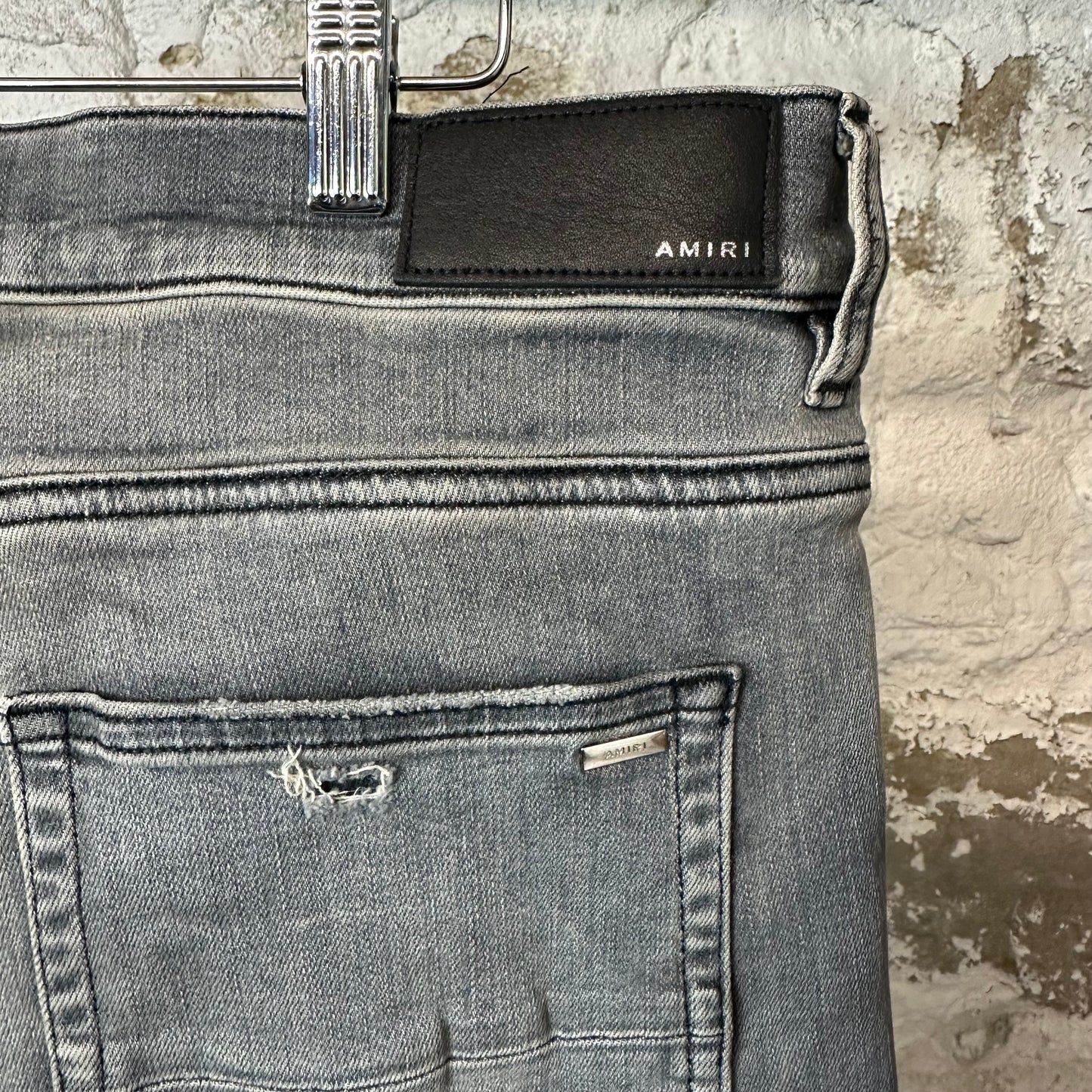 Amiri MX1 Neon Suede Grey Denim Jeans Sz 36