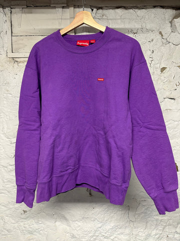 Supreme Purple Small Box Logo Crewneck Sz S