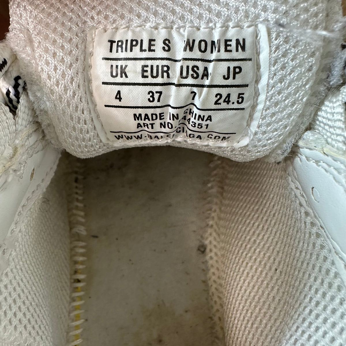 Balenciaga Triple S White Yellow Clear Sole Sneaker Sz 5 (37)