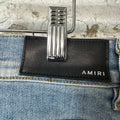Amiri Varsity 22 Patch Blue Denim Jeans Sz 32