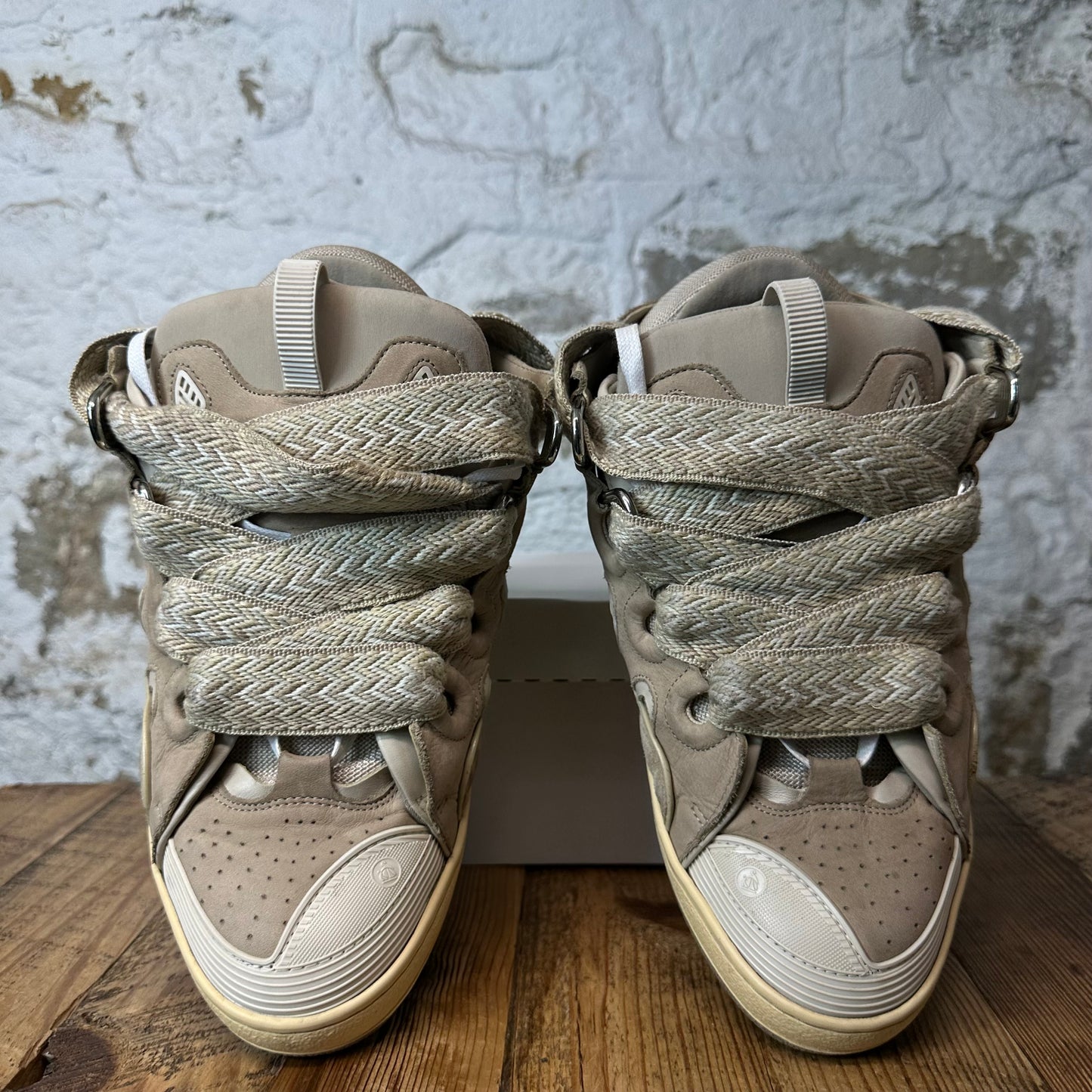 Lanvin Curb Beige Brown Sneaker Sz 13 (46)