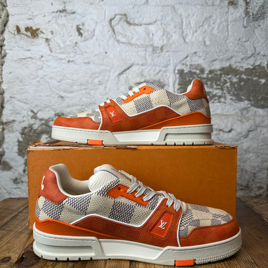 Louis Vuitton Damier Azur Orange Trainer Sneaker Sz 10.5 (9LV)