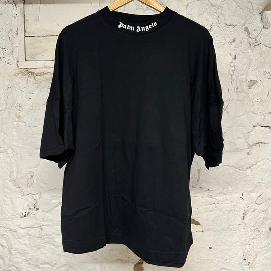 Palm Angels White Black Oversized T-shirt Sz S