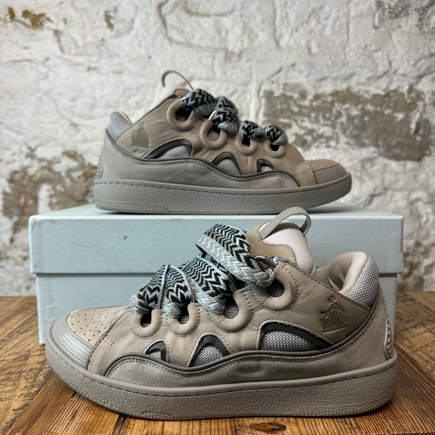 Lanvin Curb Black Grey Blue Sneaker Sz 9 (42)