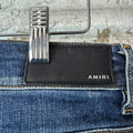 Amiri MX1 Blue Plaid Flannel Dark Blue Denim Jeans Sz 30