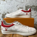Louis Vuitton Red Monogram Luxembourg White Sneaker Sz 10.5 (9LV)