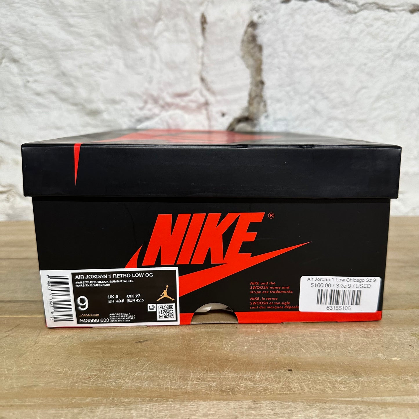 Air Jordan 1 Low Chicago Sz 9