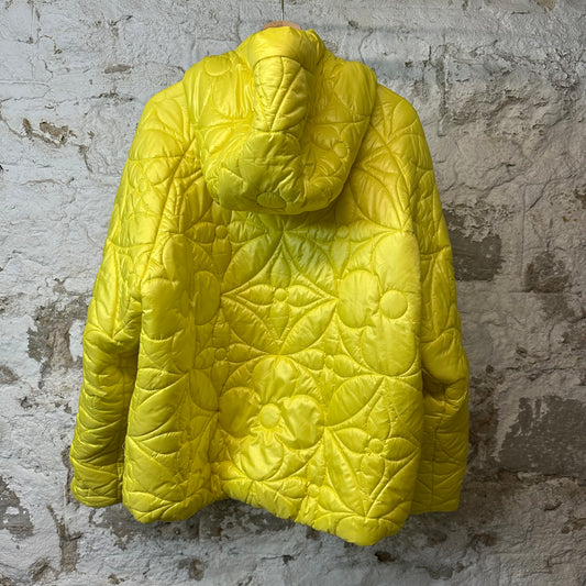 Louis Vuitton Flowers Puffer Jacket Yellow Sz L (50)